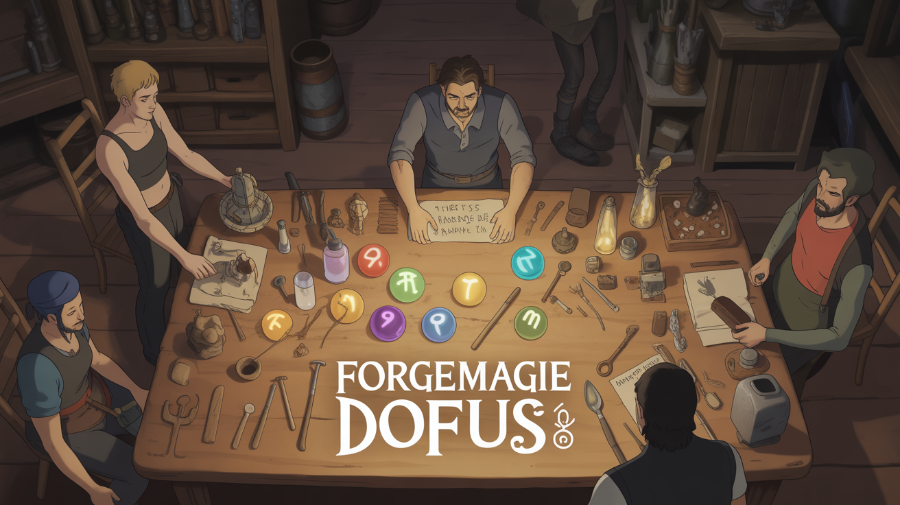 atelier forgemagie dofus avec runes et objets magiques