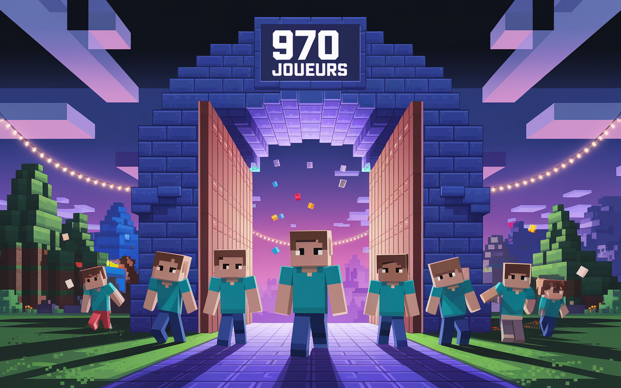 joueurs entrée porte SycariaMC communauté Minecraft