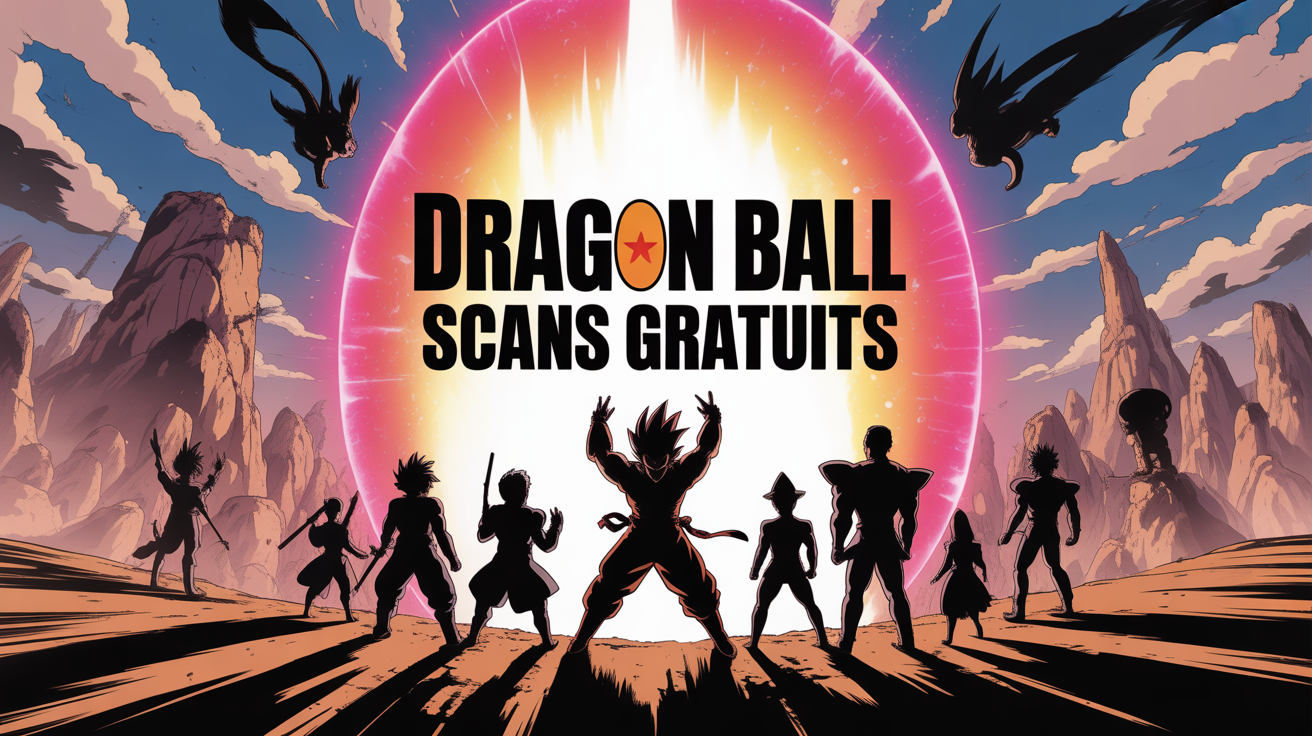 Guerriers et créatures dans l'univers Dragon Ball avec portail lumineux