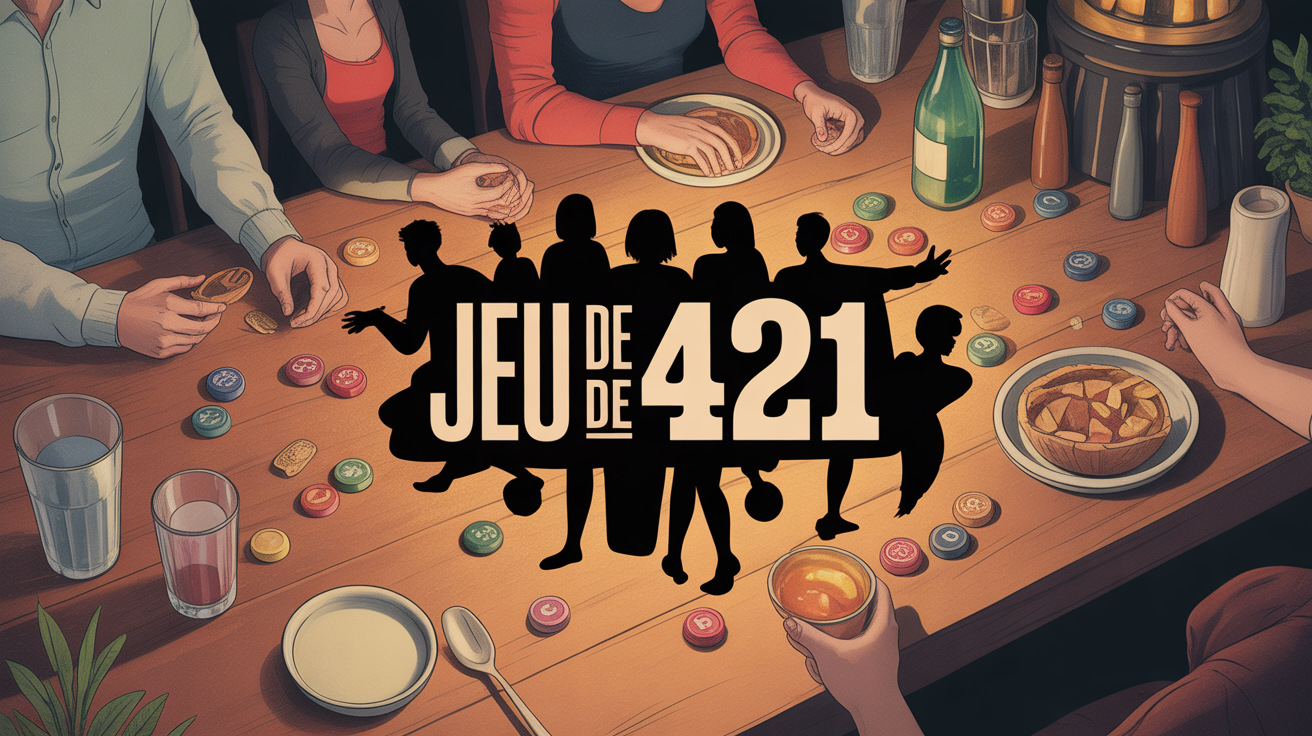 jeu de 421 table bar soirée dés jetons