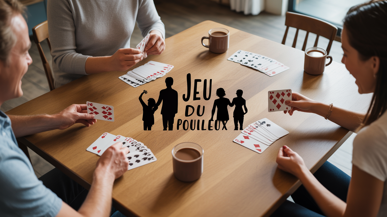 La famiglia che gioca con le carte sul tavolo