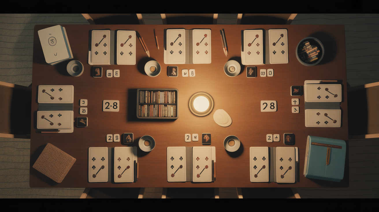 Disposition cartes Dutch, pioche au centre, debut de partie