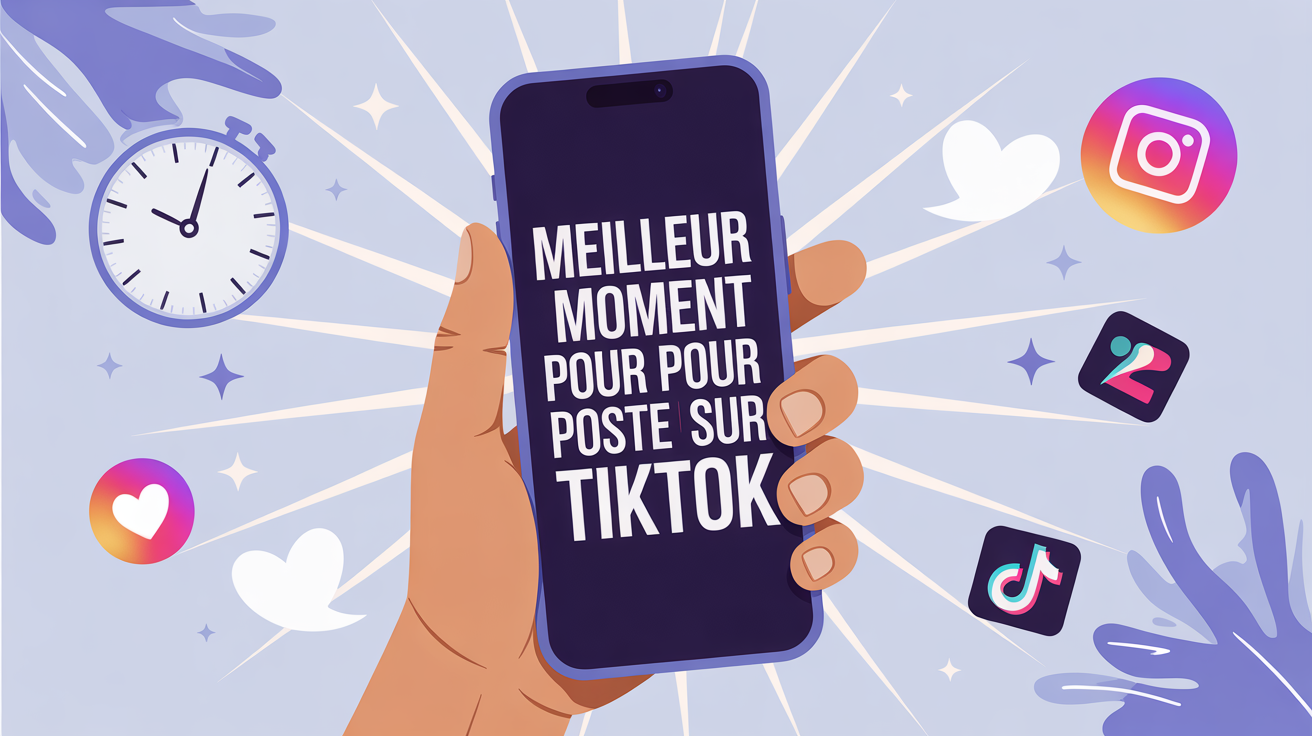 Smartphone et horloge meilleurs horaires TikTok