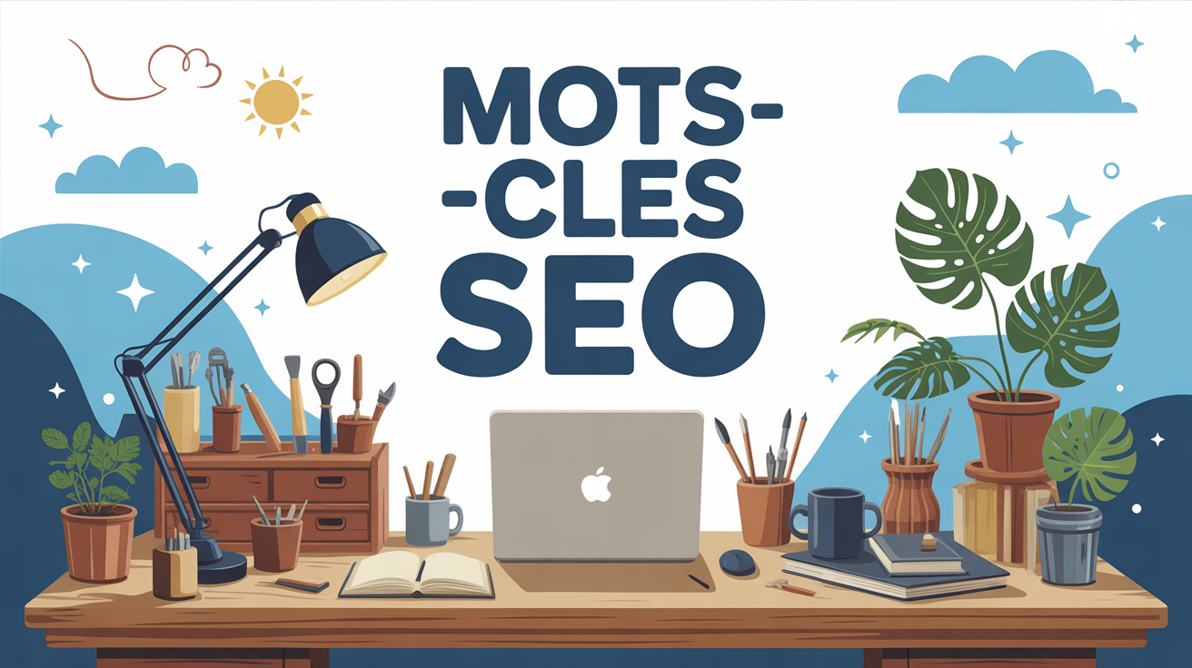 Artisan travaillant sur le SEO avec mot-clé affiché