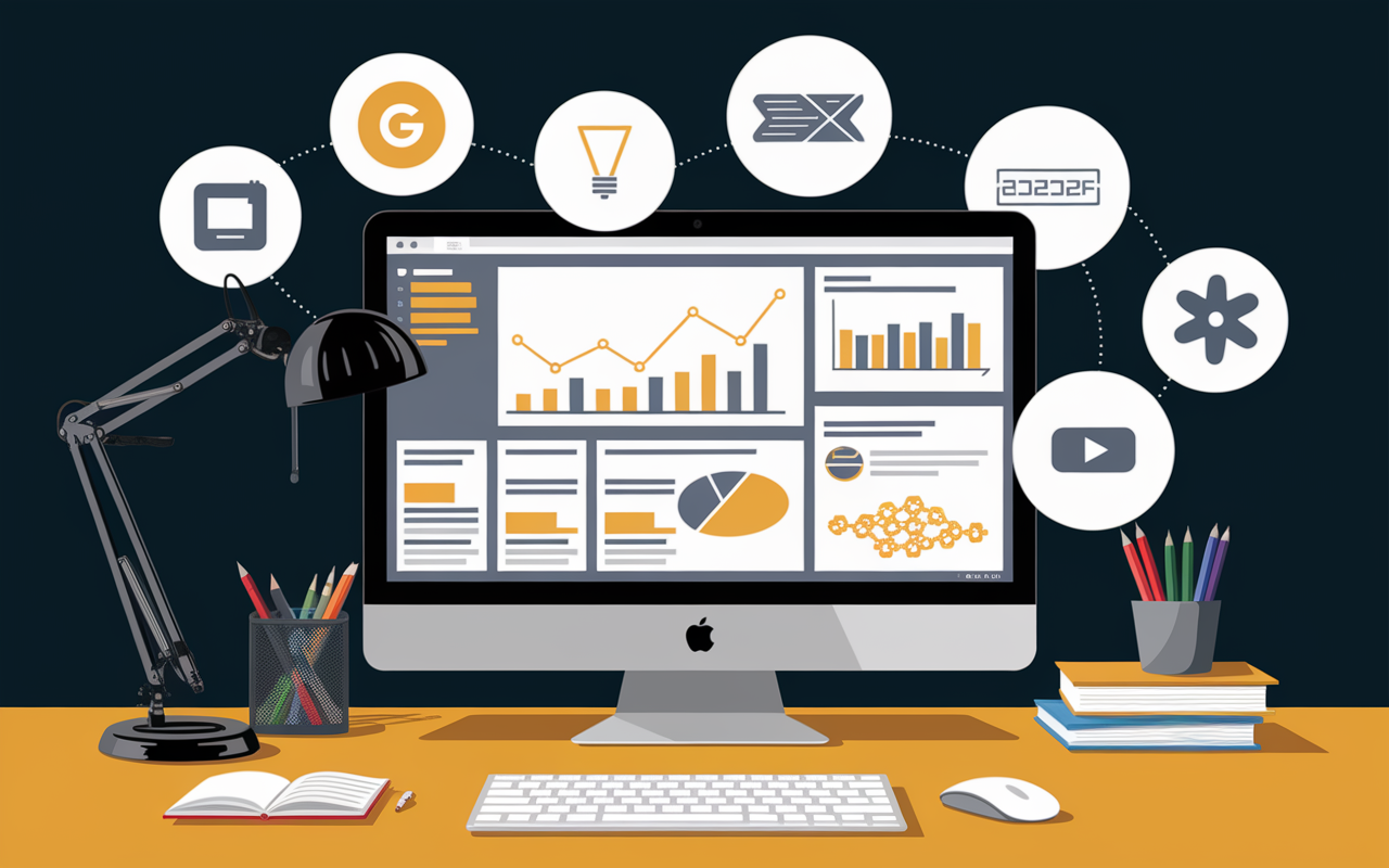 écran outils analyse de liens seo et graphiques