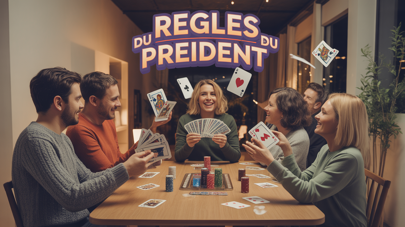 Personnes de tous ages jouent aux cartes President dans une ambiance chaleureuse