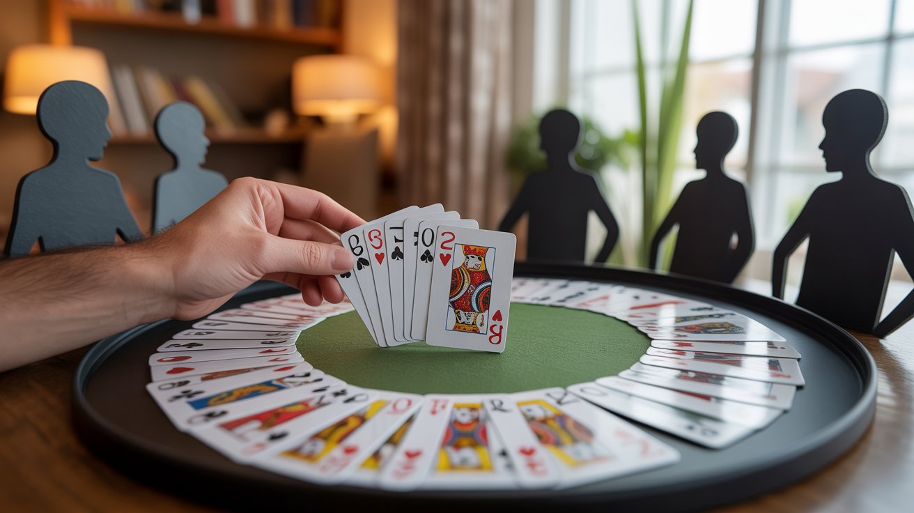 Distribution des cartes et paires au jeu du pouilleux