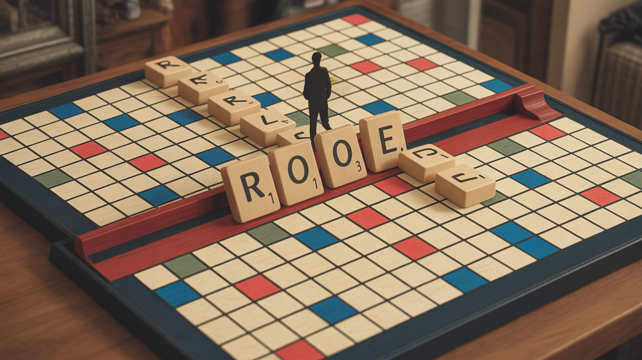 mot ro rayé en rouge sur plateau scrabble illustration regle