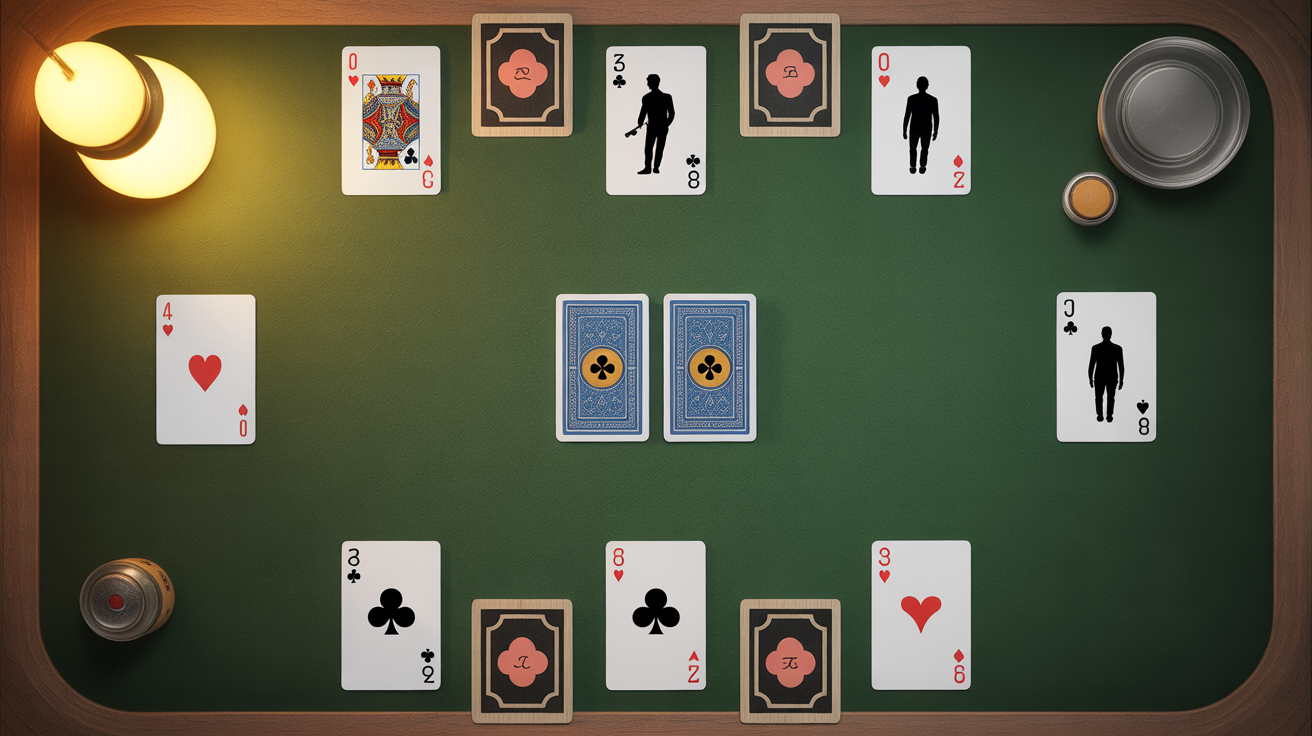 Distribution cartes Tas de Merde joueurs pioche