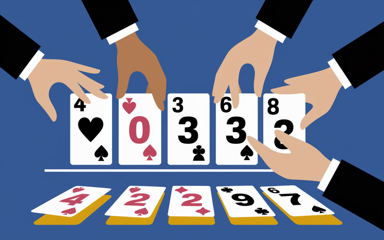 Mains posant des cartes echelle sociale Trouduc