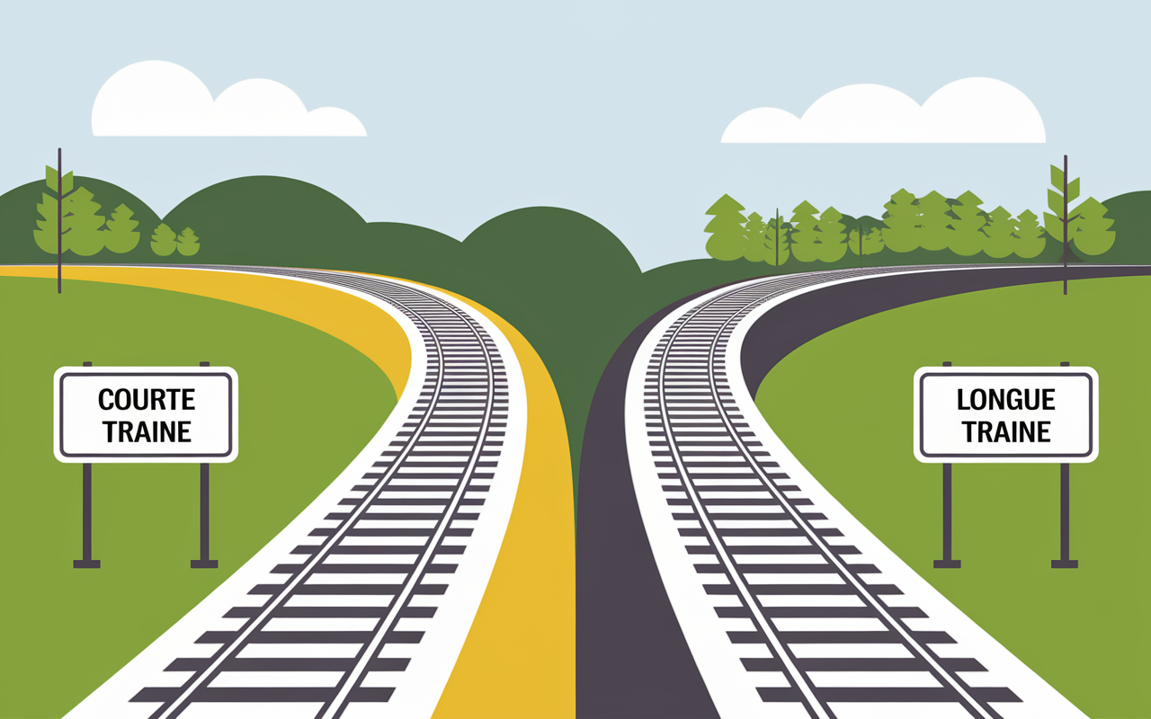 Illustration choix entre courte traîne et longue traîne SEO