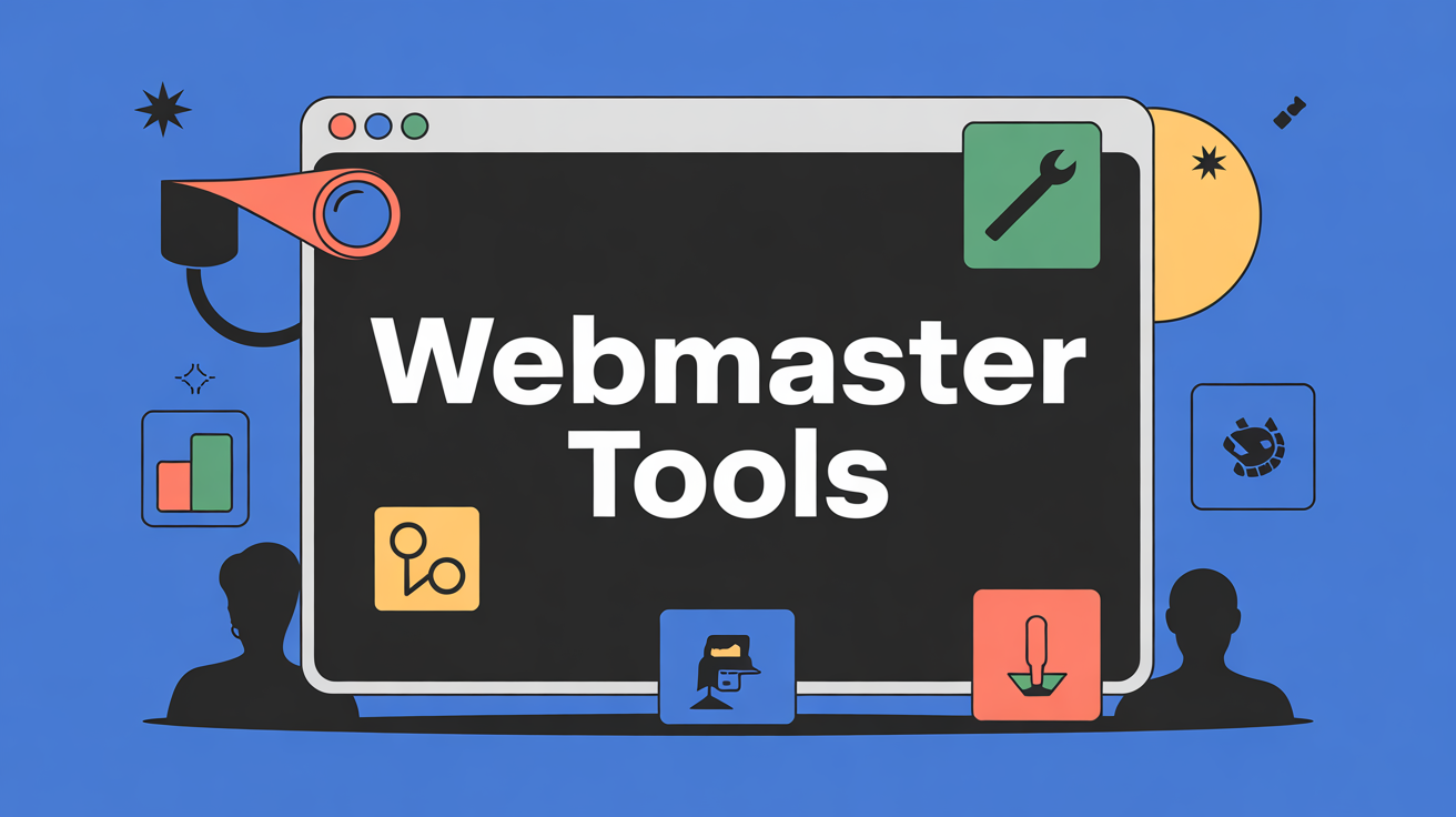 illustration webmaster tools ecran ordinateurs et icones
