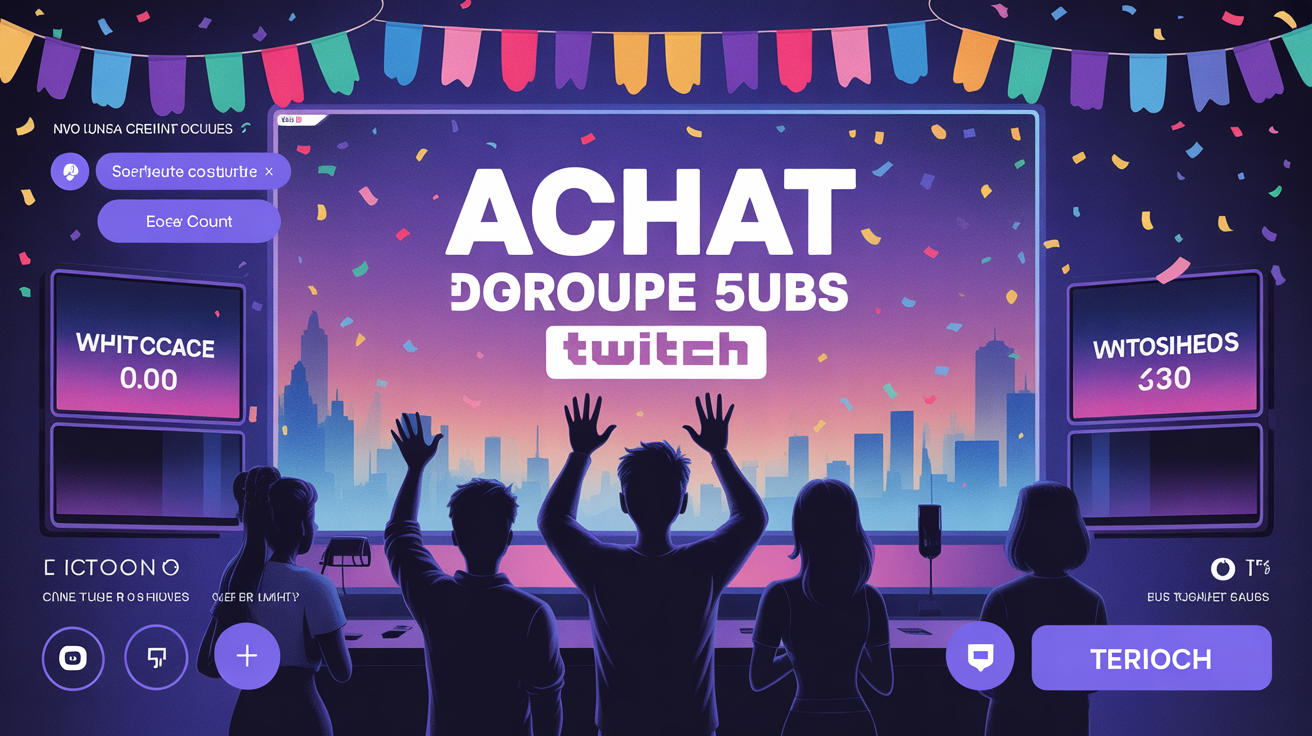 scene festive achat groupe 50 subs twitch confettis communauté