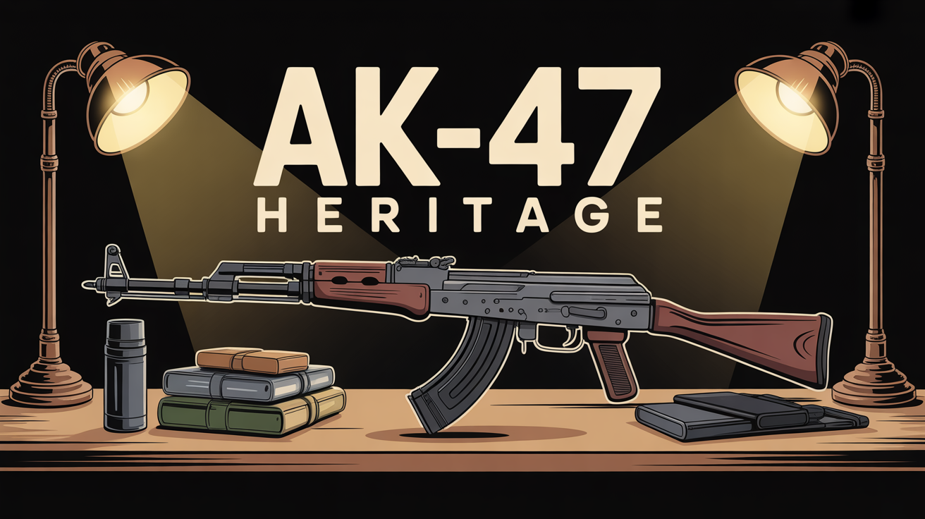 Illustrazione AK-47 Pelle del patrimonio CS2 sul tavolo da collezione
