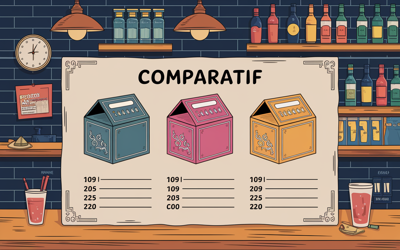 Tableau comparatif boîtes Timeline