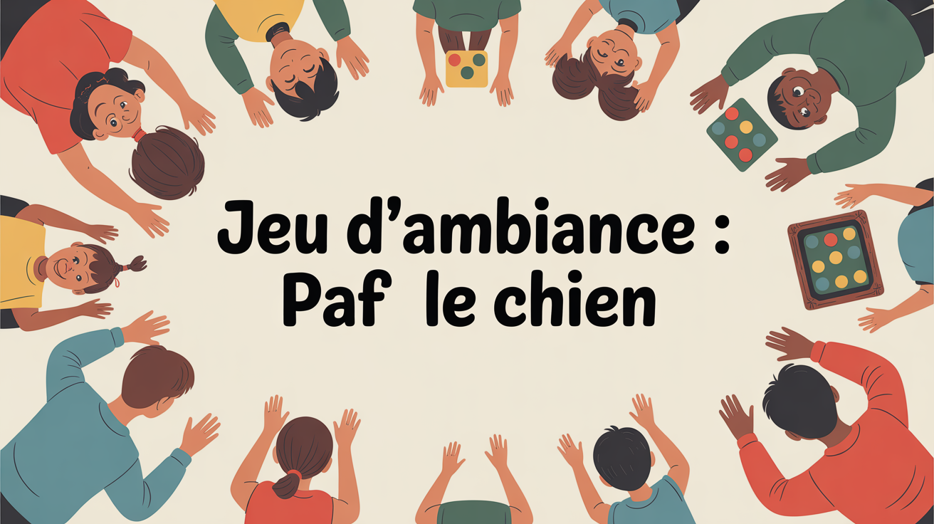 Table jeu d'ambiance Paf le chien, enfants adultes rient