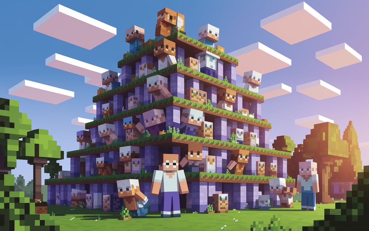 Serveur multijoueur Minecraft Mindcrack Rebirth, scène intergénérationnelle
