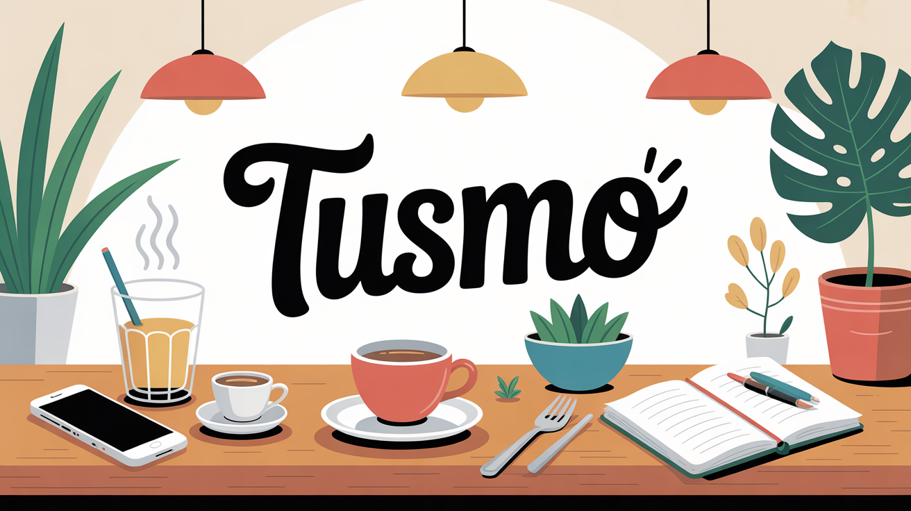 tavolo illustrato colazione tusmo Café smartphone grid