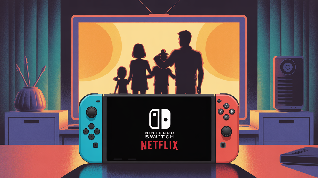 Nintendo Switch Netflix famille sur table