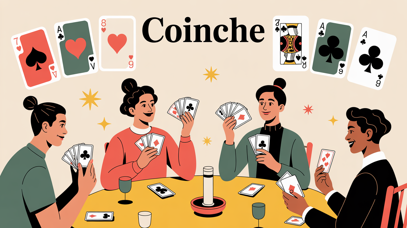 groupe joueurs coinche ambiance conviviale cartes