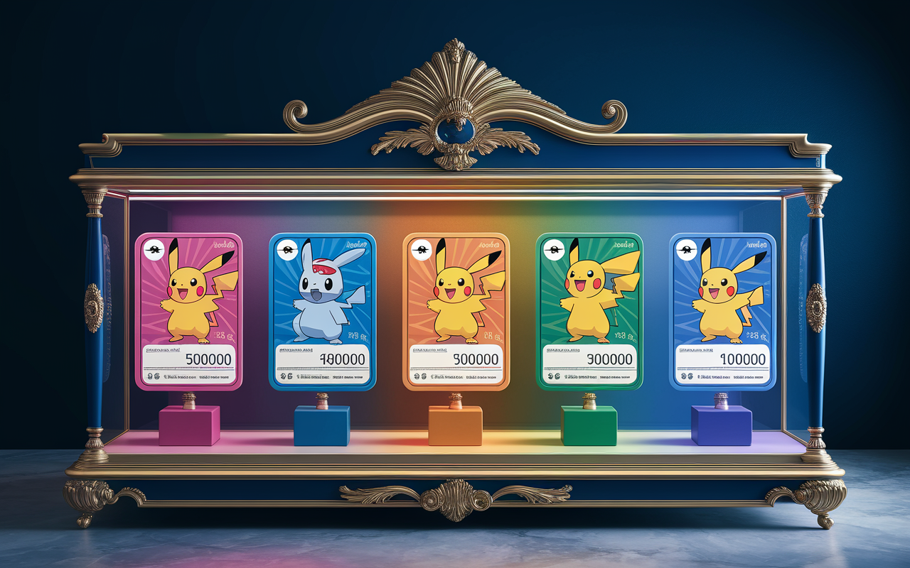 vitrine cartes pokemon rares prix records