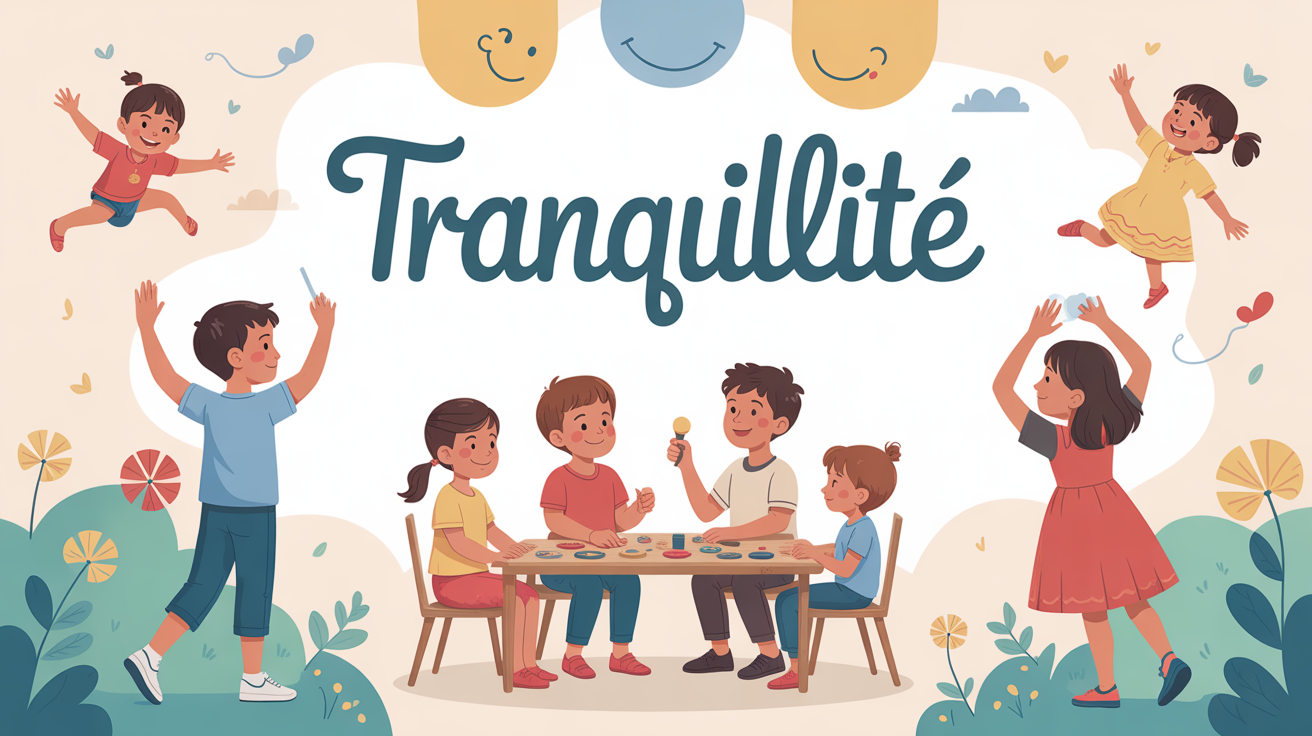 Famille calme joue Tranquillite jeu de societe