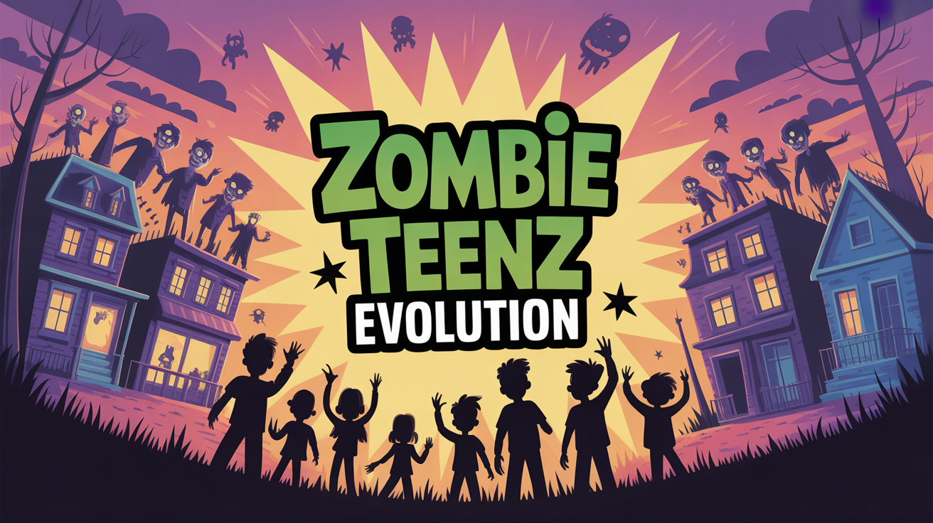 plateau jeu Zombie Teenz Evolution avec joueurs famille