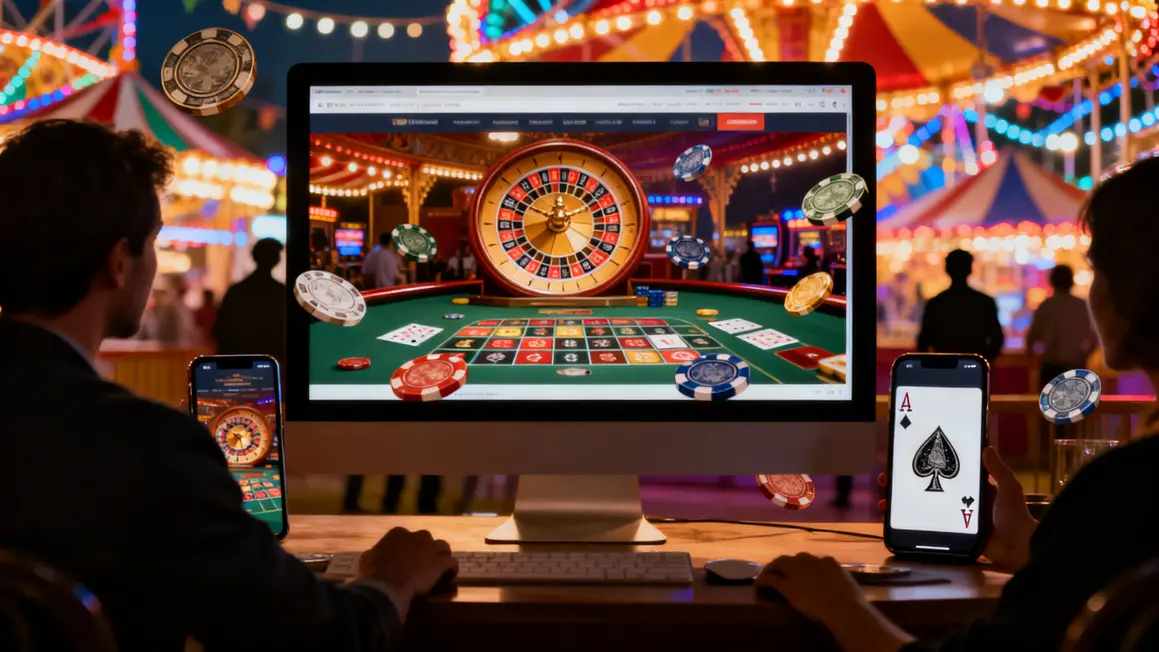 Interface Arlequin Casino carnaval, joueurs, jetons, cartes