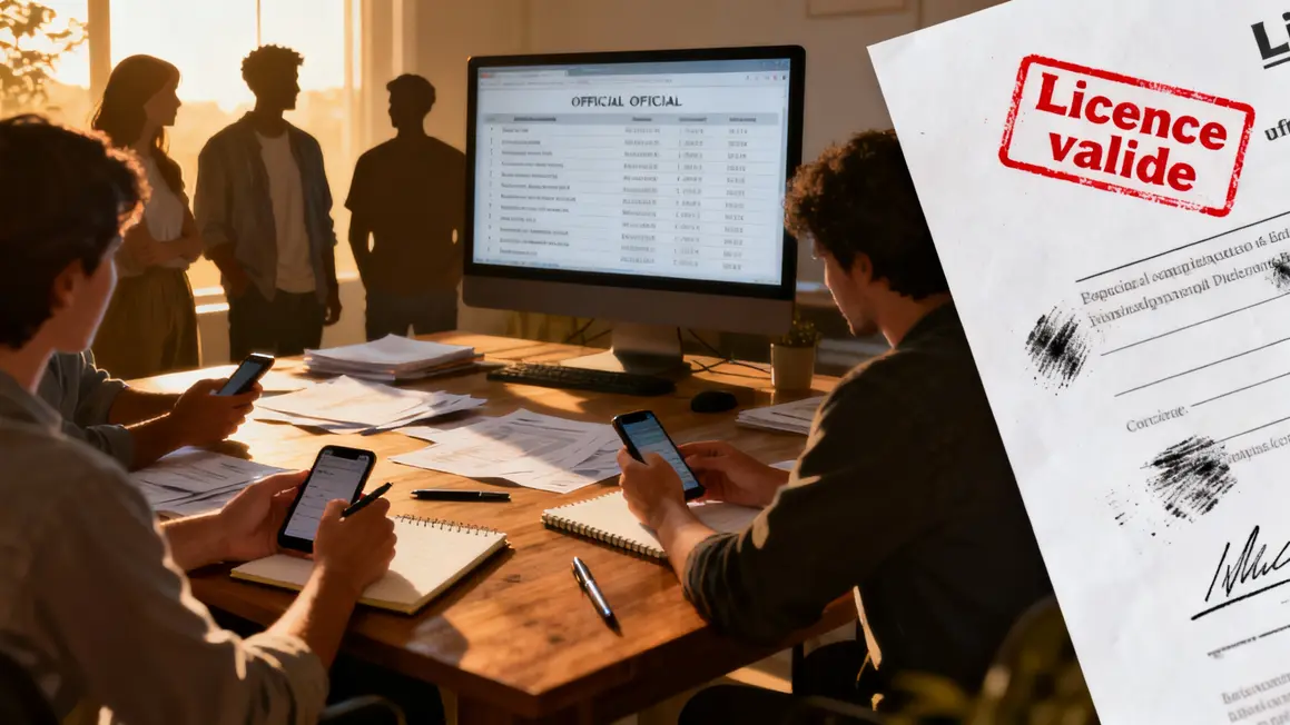 Document licence valide roulette en ligne