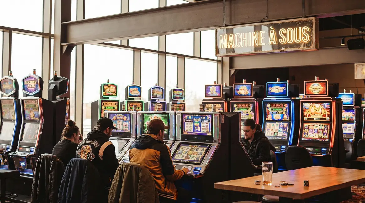 Salle de casino moderne avec machines a sous