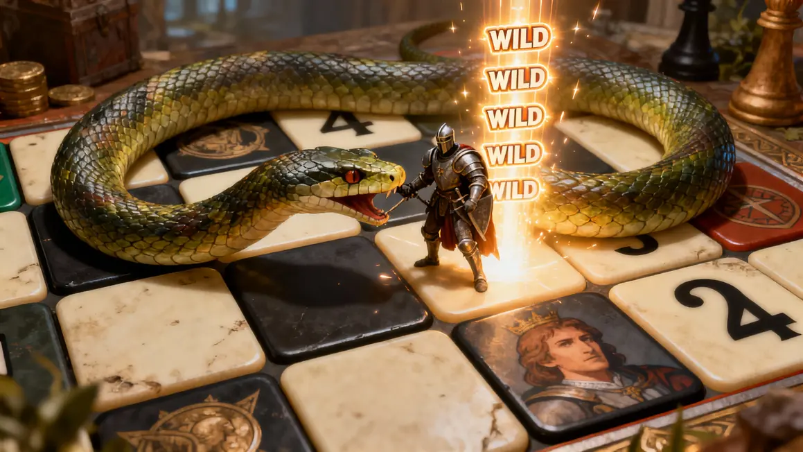 Serpent s'allongeant avec wilds et chevalier bonus