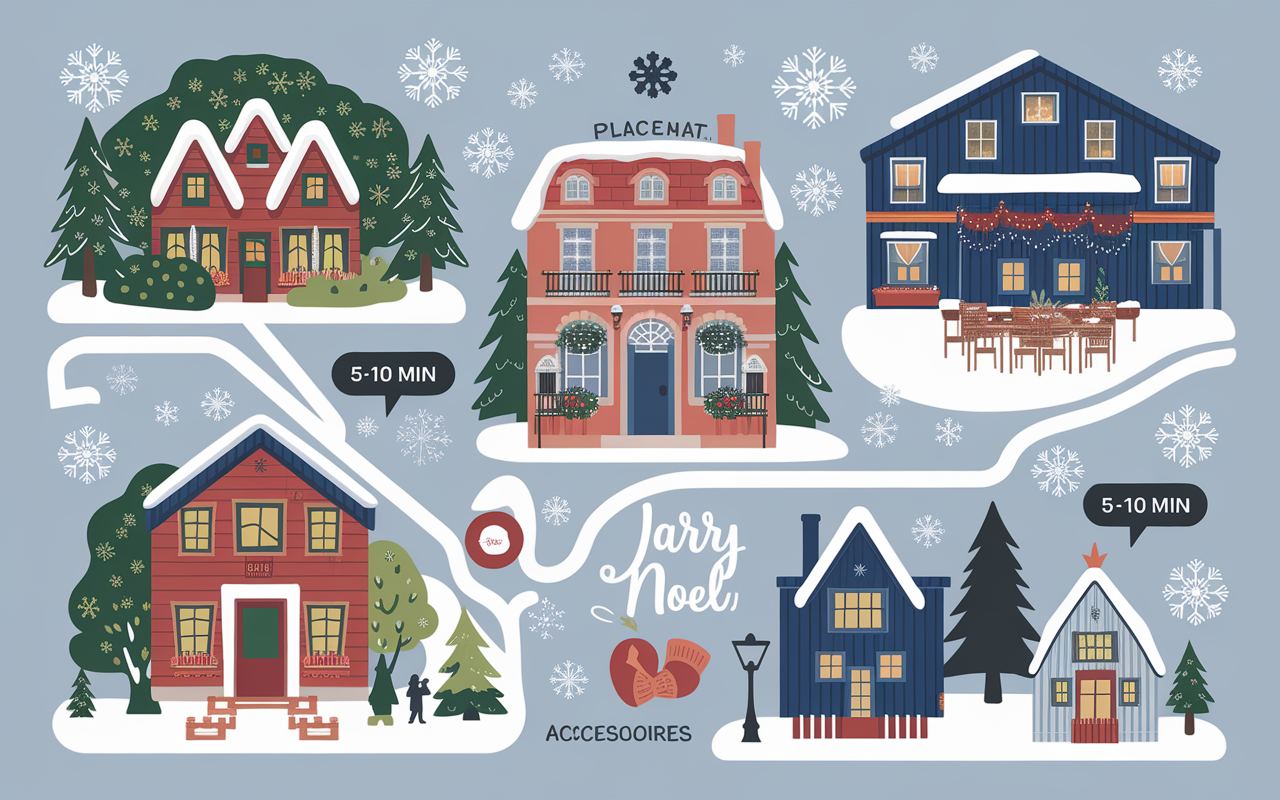 carte illustrée lieux marché de noel edimbourg