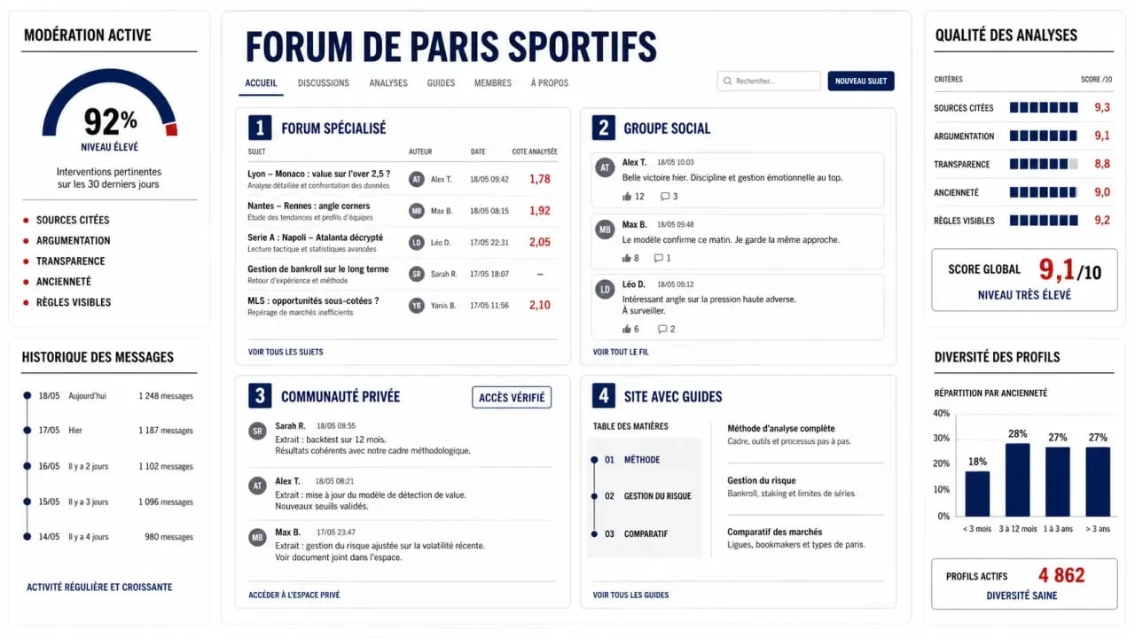 Forum de paris sportifs comparant les types d’espaces et les critères de fiabilité