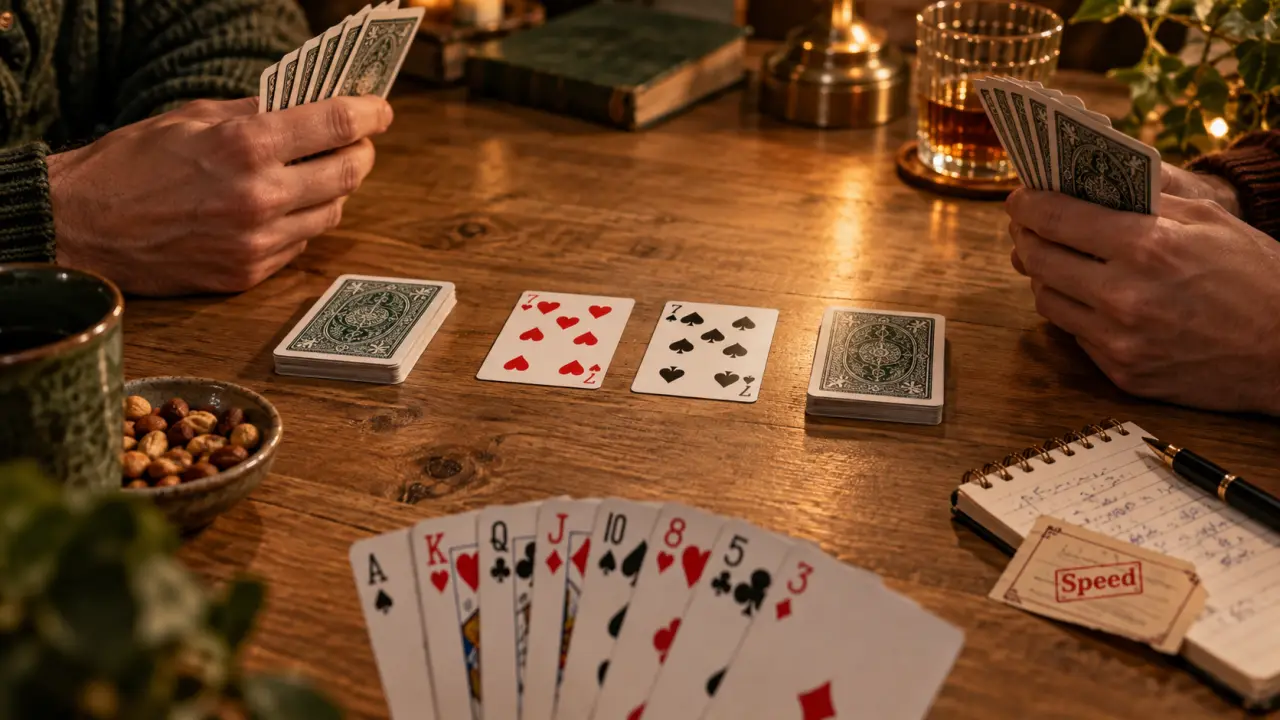 jeu de carte a 2 Speed à deux, cartes sur table